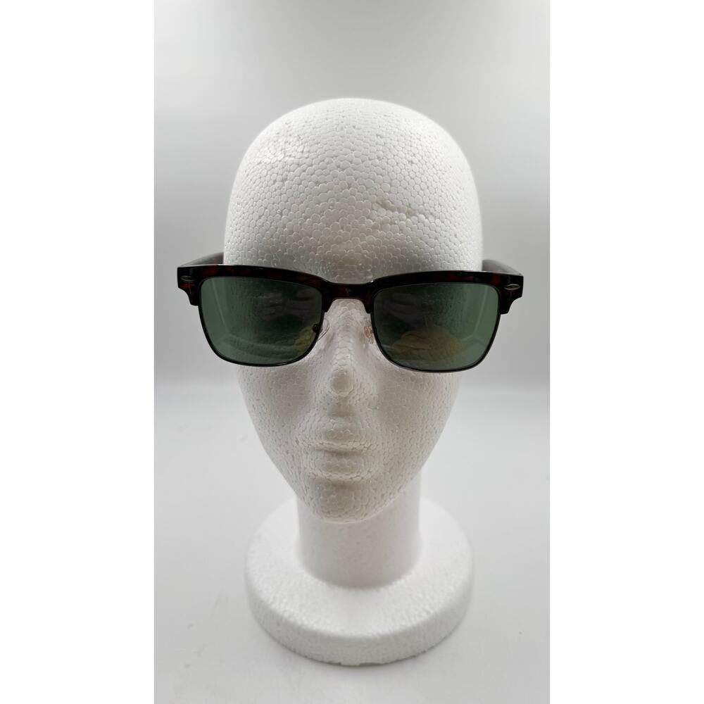 Vintage Classic Dapper Rectangular Half-Frame Horn Rimmed Sunglasses